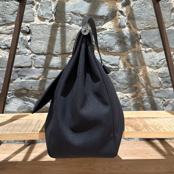 Hermès 2020 Black Vache Hunter Toile Officier Herbag Zip 52 Bag - Picture 5 of 16
